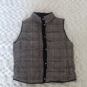 Banana Republic Black and White Plaid Vest